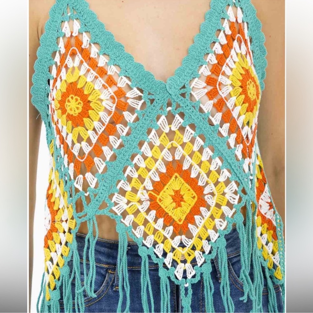 Bohemian Crochet Fringe Top - Picture 3 of 4
